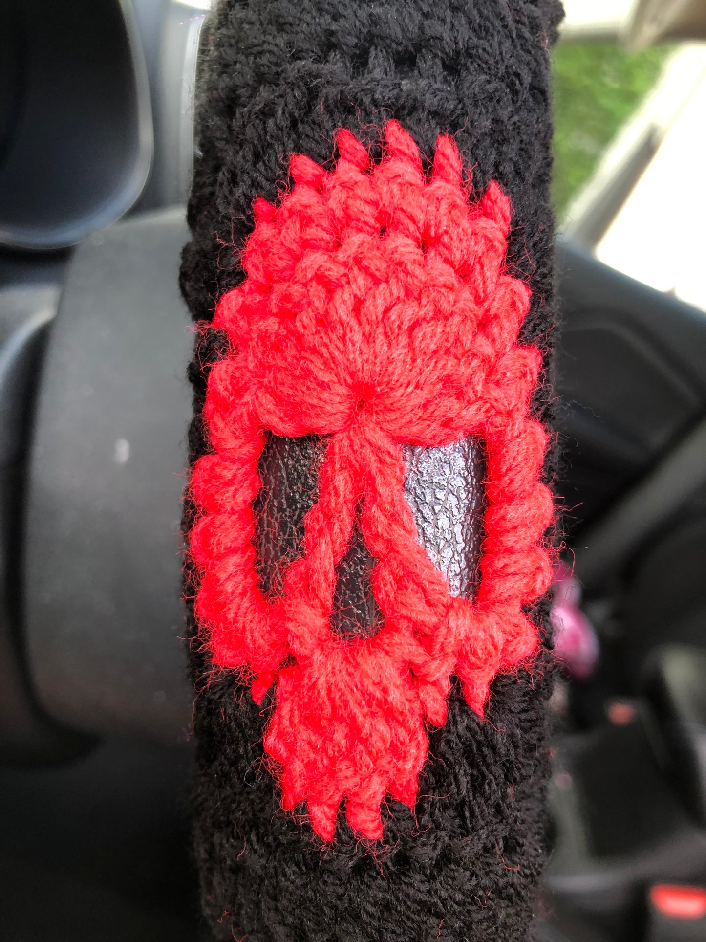 Black and Red Skull Steering Wheel Cover