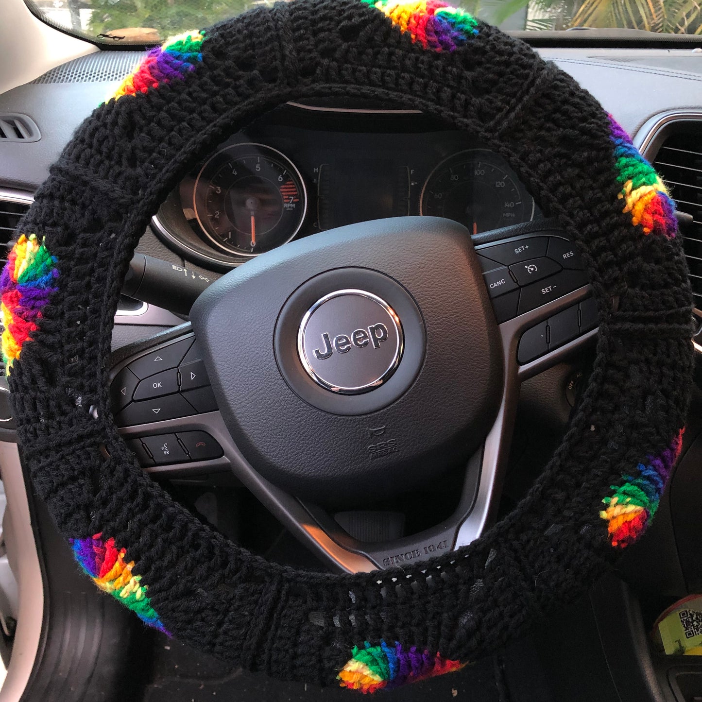 Rainbow Heart Steering Wheel Cover