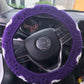 Violet Glow-In-The-Dark Skull Steering Wheel Cover