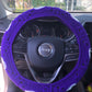 Electric Purple Glow-In-The-Dark Skull Steering Wheel Cover