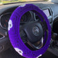 Electric Purple Glow-In-The-Dark Skull Steering Wheel Cover